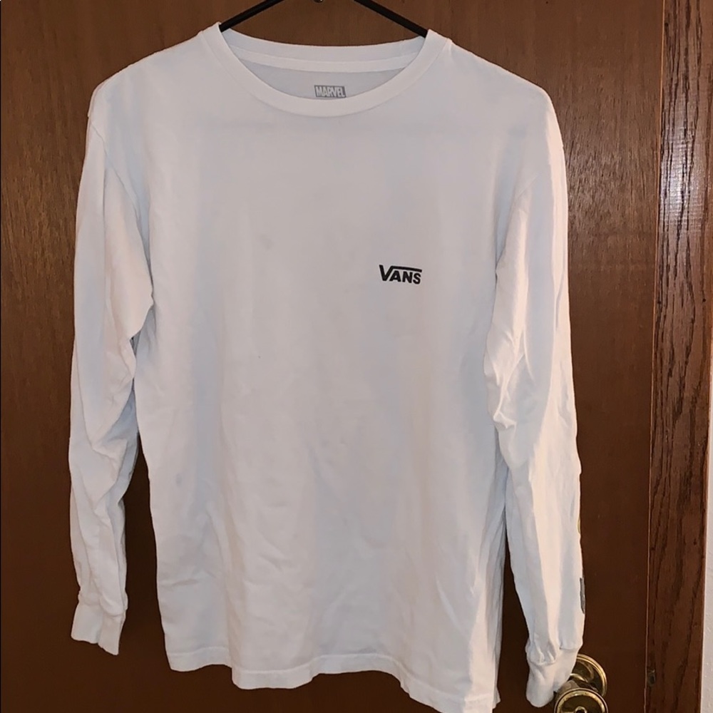 VANS MARVEL tee with characters on side sleeve